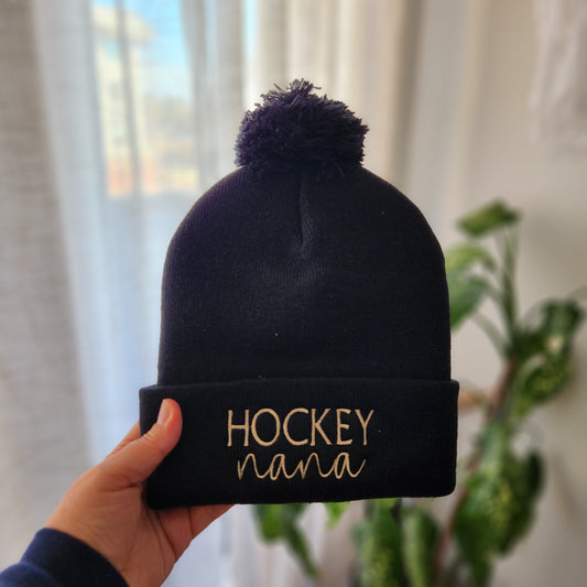 Personalized Unisex Embroidered Hockey Beanie Made to Order