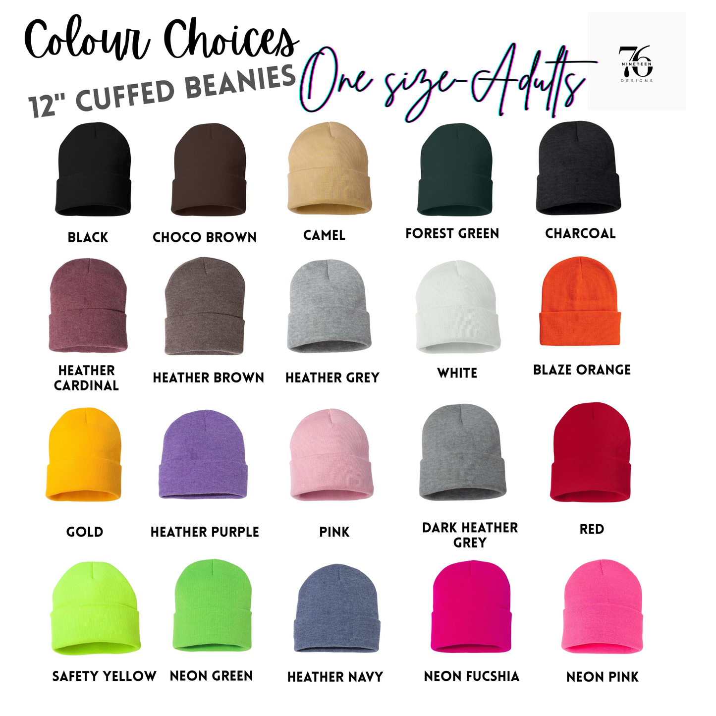 Personalized Unisex Embroidered Hockey Beanie Made to Order