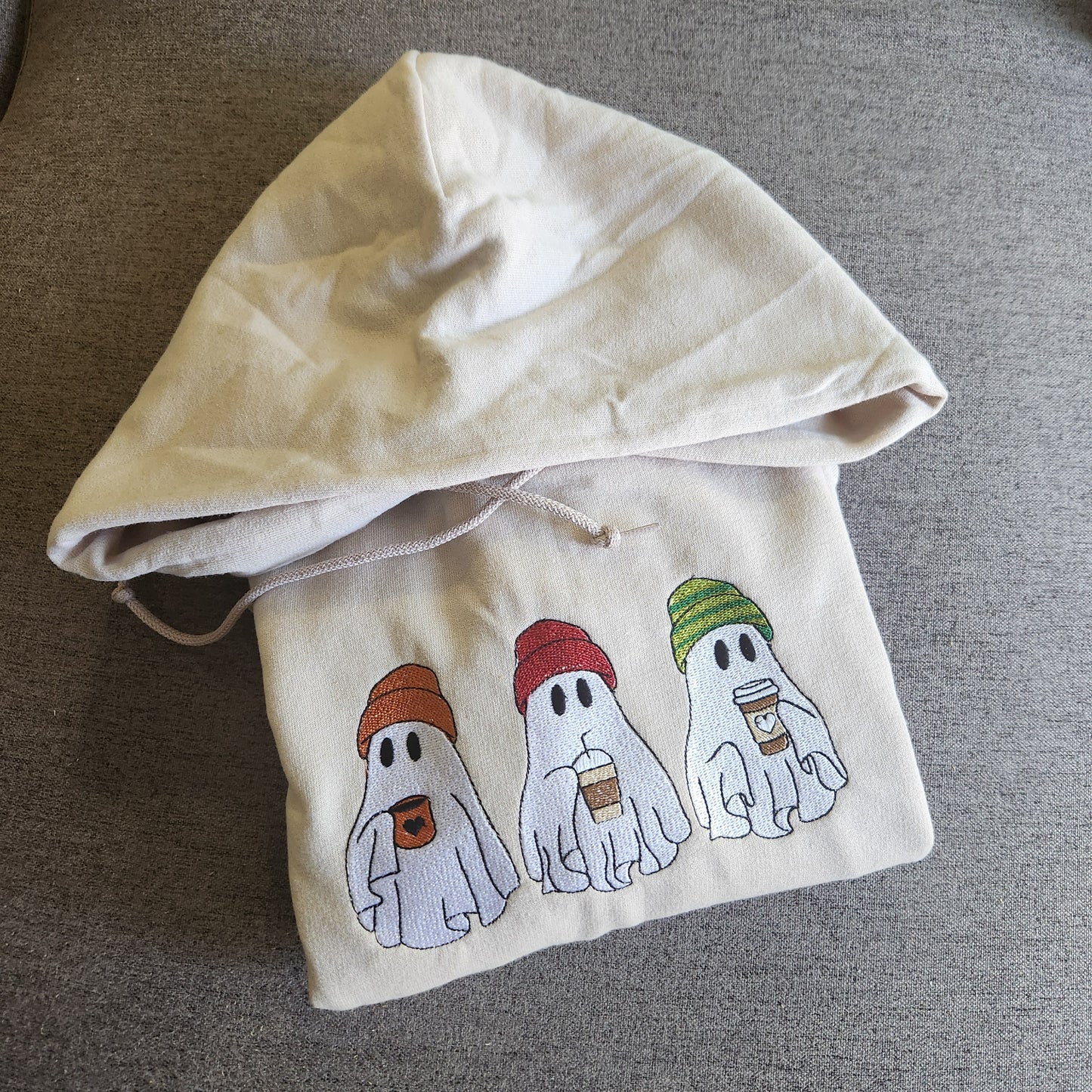 Embroidered Coffee Ghosts Hoodie