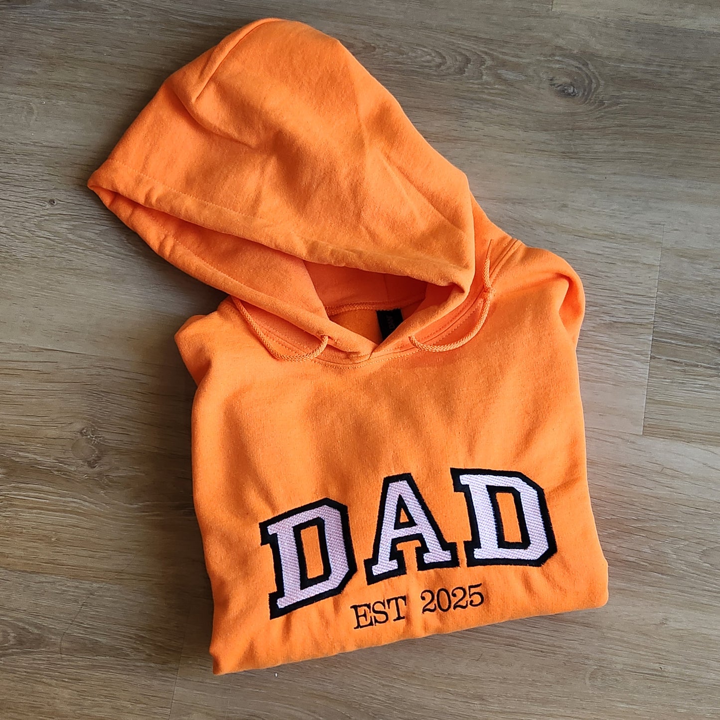 Personalized Dad Hoodie: Embroidered Name & EST. Year Gift