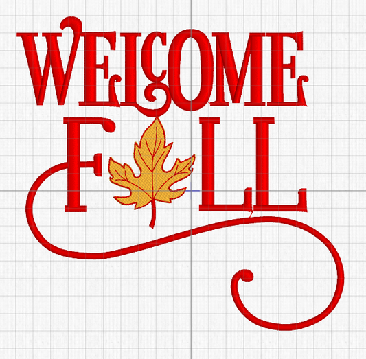 Welcome Fall - Made to Order Embroidered Kitchen Towel